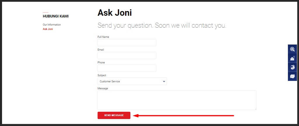 Ask Joni Support Center Jne