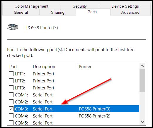 Sesuaikan Com Dengan Port Printer Bluetooth