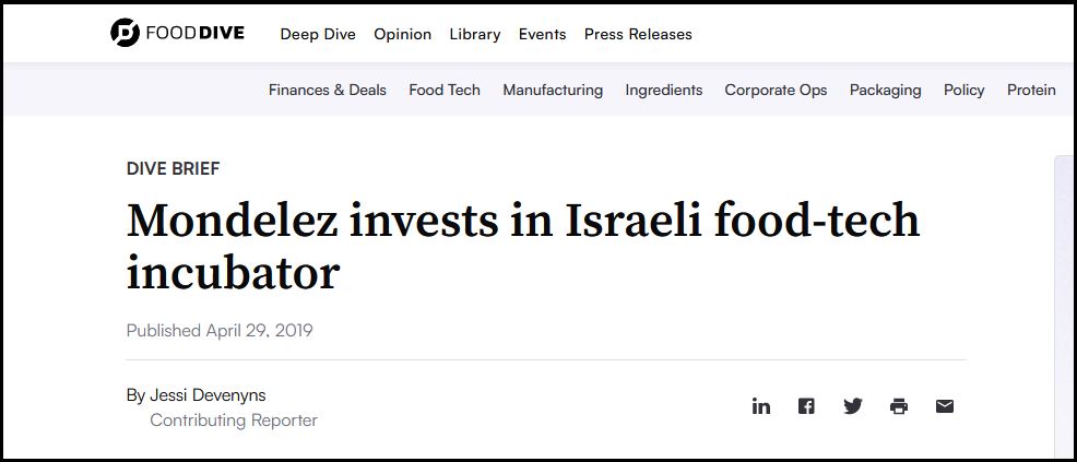 Mondelez Investment In Israel